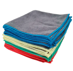 Pack Bayetas de Microfibra Gris con Borde de Código de Colores – Limpieza Profesional e Higiénica